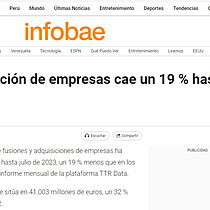 La fusin y adquisicin de empresas cae un 19 % hasta julio